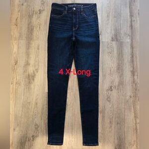 American Eagle 4 X-Long Super High Rise Jegging Dark Wash Skinny Jeans